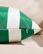 Striped Outdoor Waterproof Cushion Covers Emerald Green 30x50cm