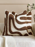 Tufted Wave Cushion Covers Set of 2, Brown, 45 x 45 cm