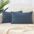 Boho Corduroy Cushion Covers - Twin-Pack - Dusty Blue - 30cm x 50cm