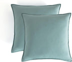 Vintage Washed Microfibre European Pillowcases - Twin-Pack - Seafoam