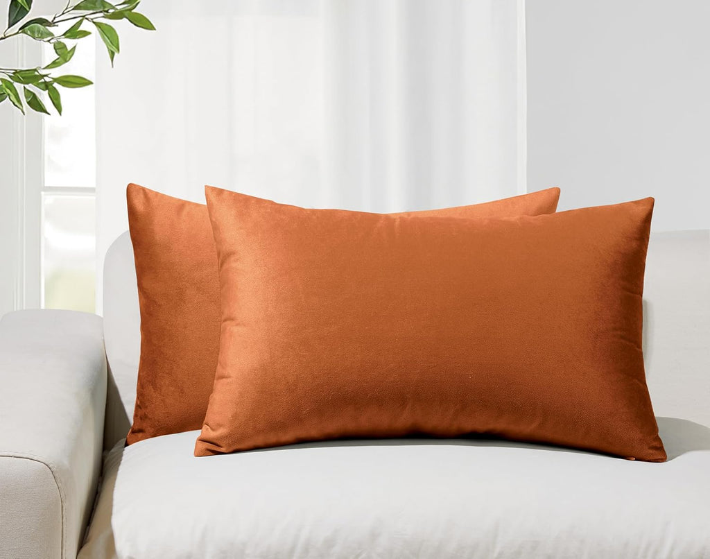 Velvet Cushion Covers - Twin-Pack - Terracotta