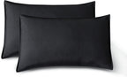 Vintage Washed Microfibre Sheet Set with Pillowcases - Black