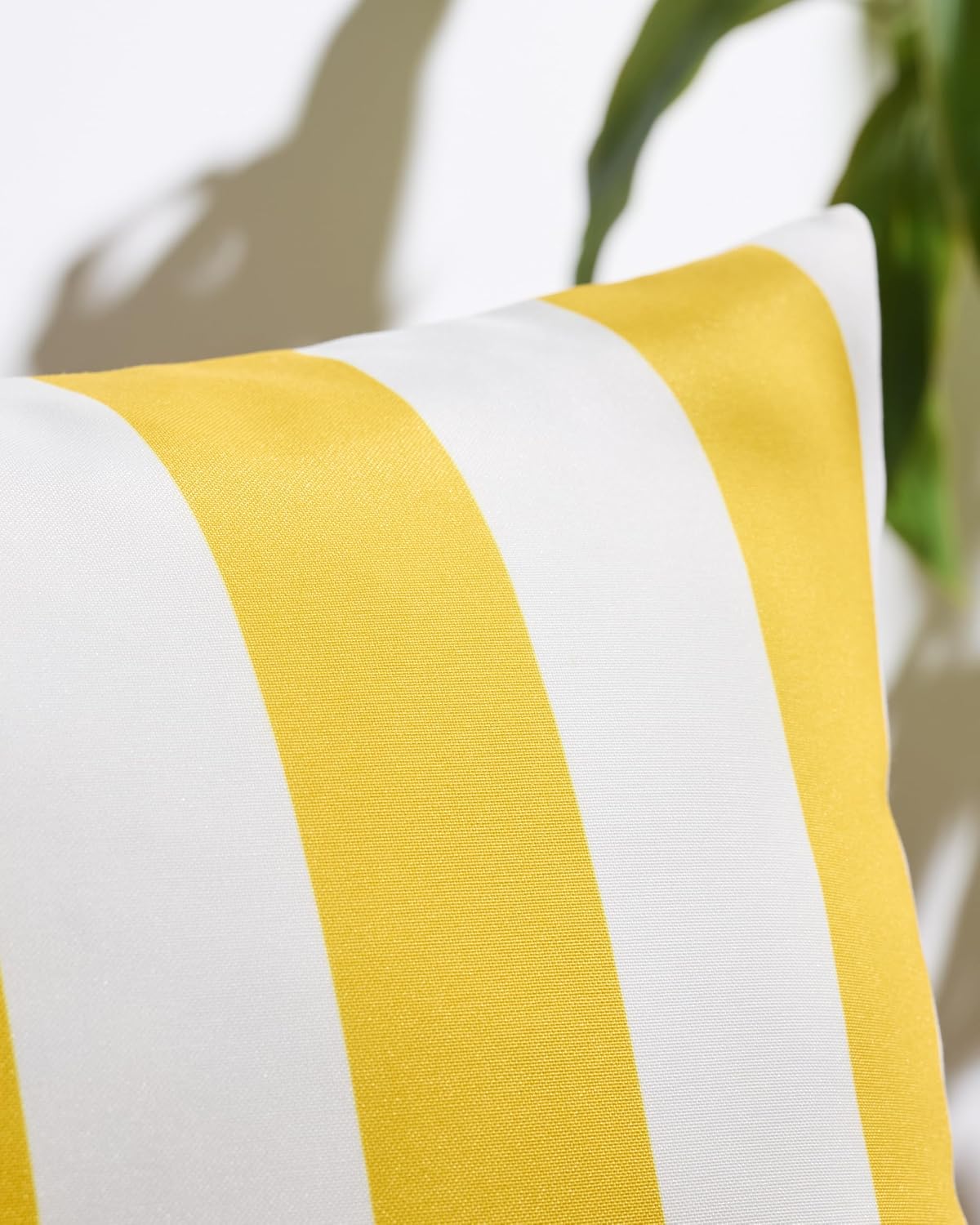 Striped Outdoor Waterproof Cushion Covers Yellow 45x45cm