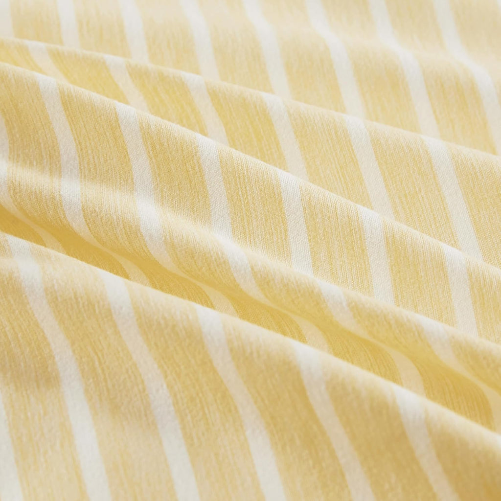 Yarn-Dyed Microfibre Stripe Quilt Cover Set - Yellow