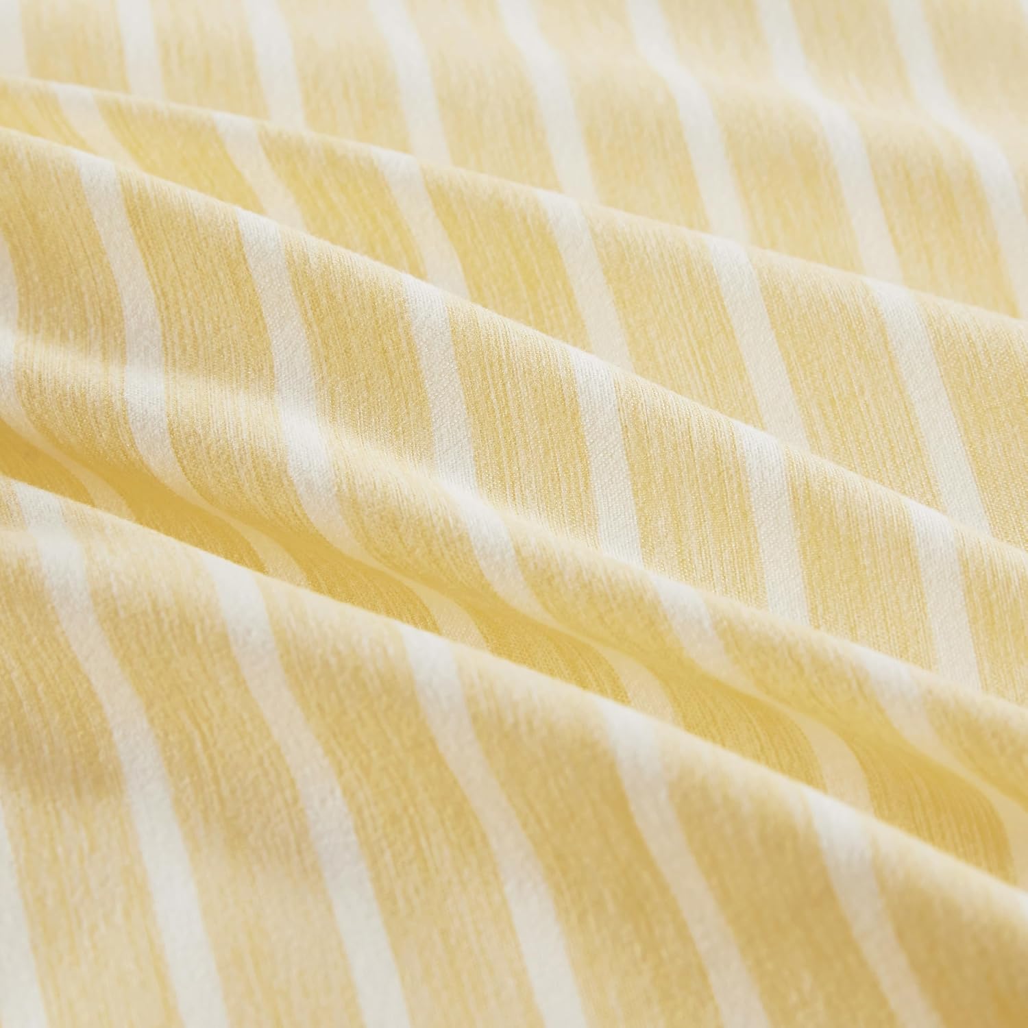 Yarn-Dyed Microfibre Stripe Quilt Cover Set - Yellow