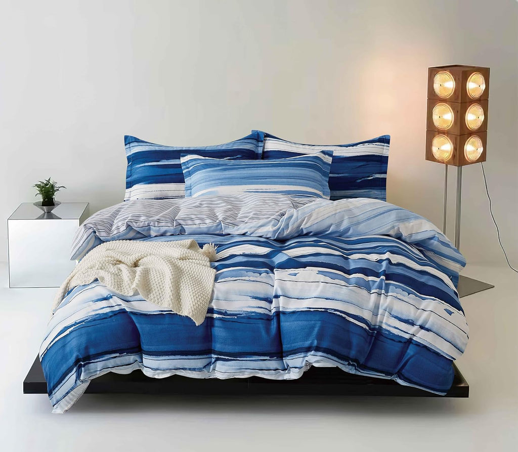 Printed Microfibre Quilt Cover Set - Ethan