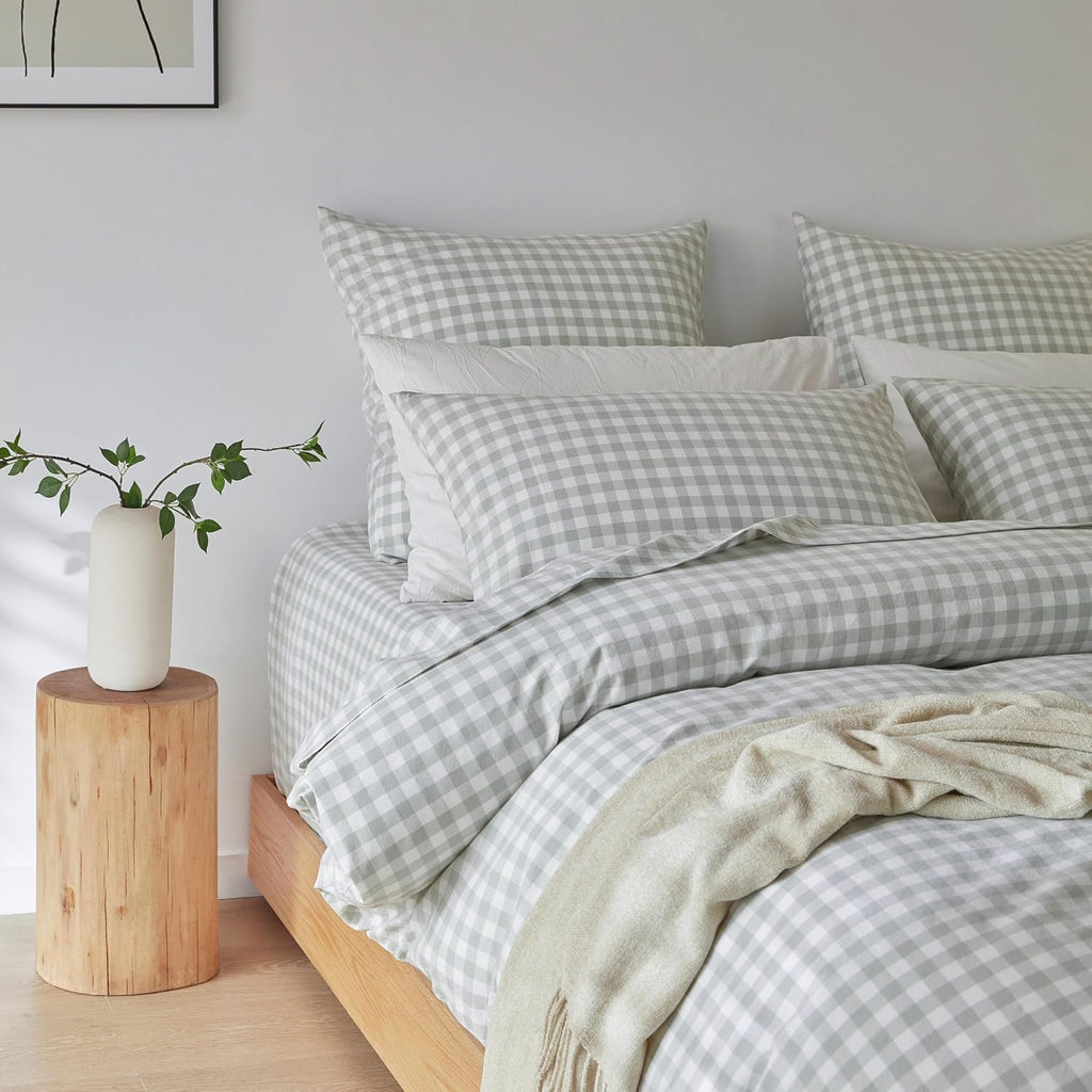 Yarn-Dyed Vintage Washed Cotton Quilt Cover Set - Sage