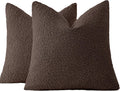 Boucle European Pillowcases - Brown - Twin Pack