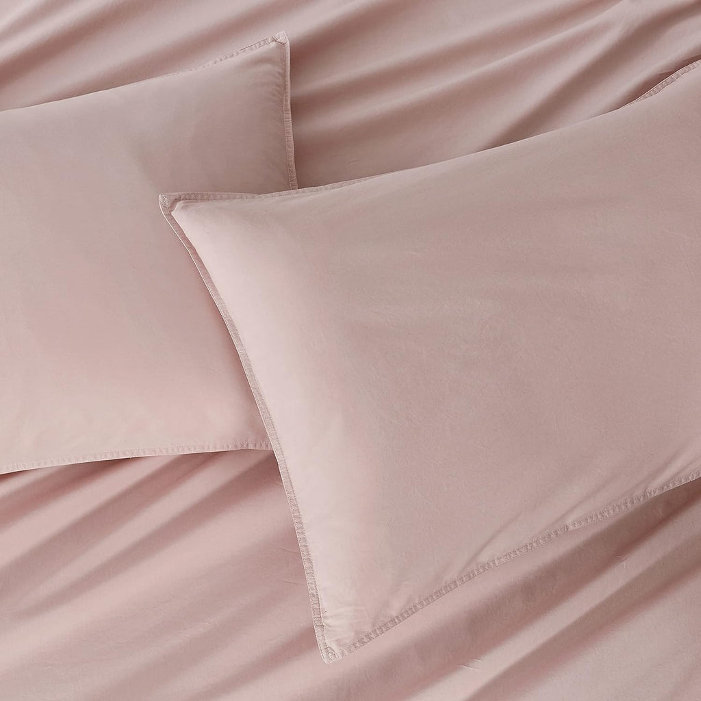 Vintage Washed Cotton Standard Pillowcases - Twin-Pack - Pink