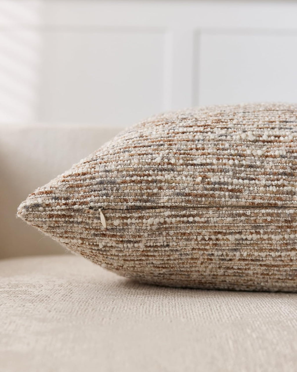 Speckled Bouclé Cushion Covers - Twin-Pack - Natural, 30cm x 50cm