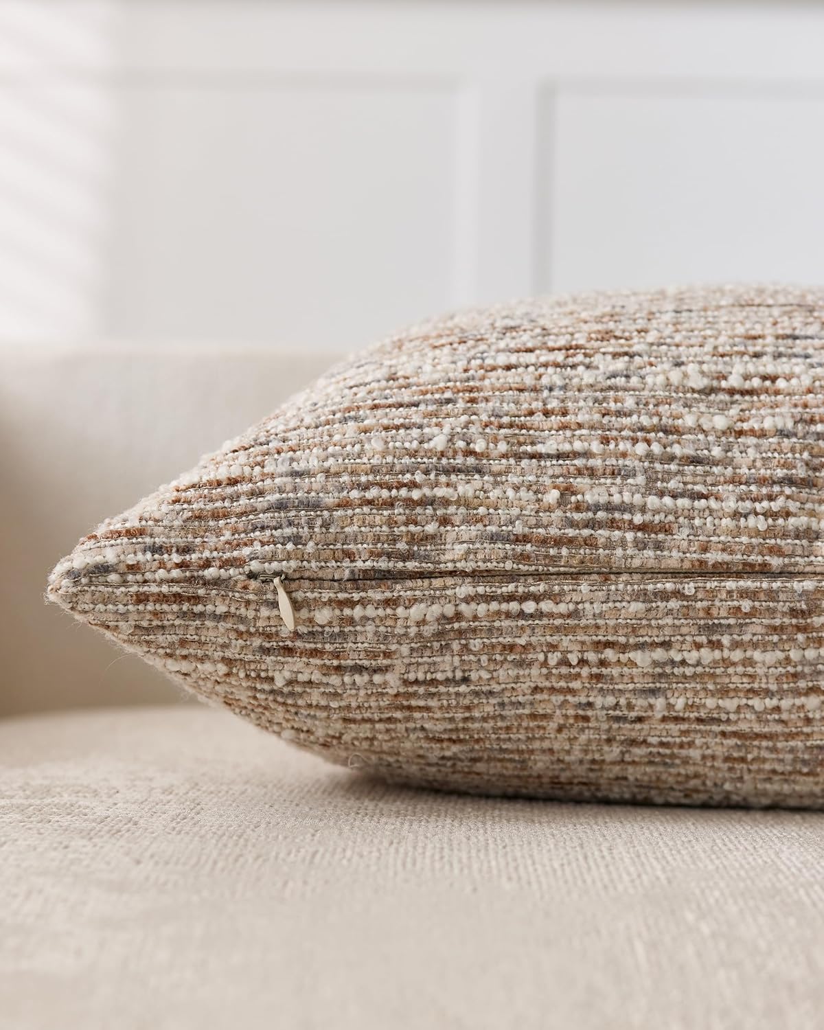Speckled Bouclé Cushion Covers - Twin-Pack - Natural, 30cm x 50cm