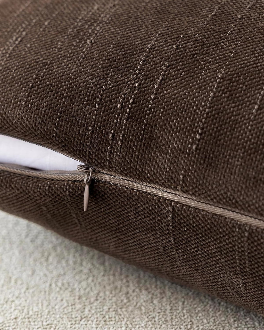 Chenille Haze-Textured Cushion Covers - Pack of 2 - Coffee, 50cm x 50cm