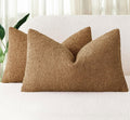 Boucle Cushion Covers - Twin-Pack - Caramel - 30cm x 50cm