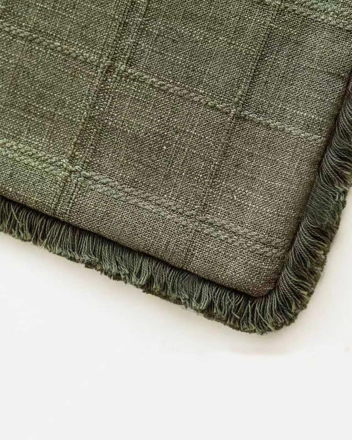 Linen-Look Cushion Covers - Twin-Pack - Olive Green, 45cm x 45cm