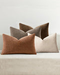 Chenille Haze-Textured Cushion Covers - Pack of 4 - Warm Brown, 30cm x 50cm