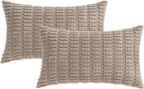 Boho Corduroy Cushion Covers - Twin-Pack - Taupe - 30cm x 50cm