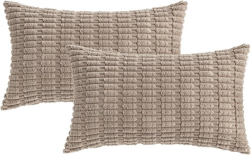 Boho Corduroy Cushion Covers - Twin-Pack - Taupe - 30cm x 50cm