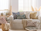 Tufted Arch Cushion Covers - Twin-Pack - Burgundy, 45cm x 45cm