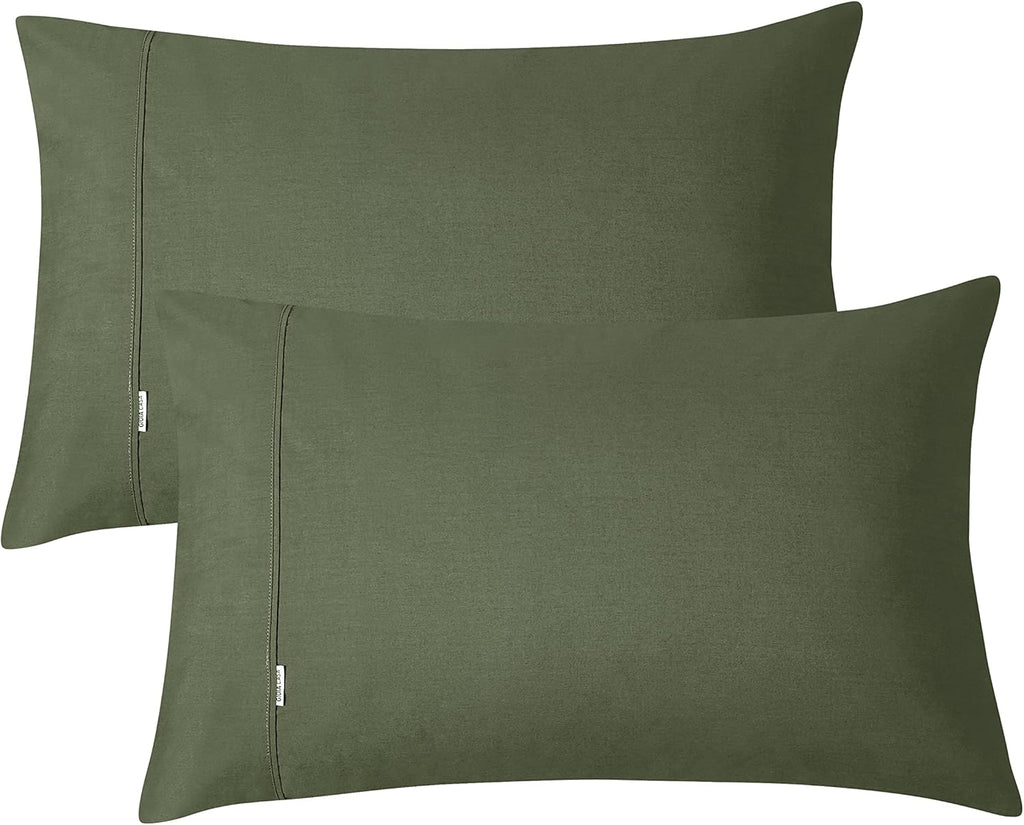 Vintage Washed Cotton Fitted Sheet Combo Set - Khaki Green