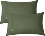 Vintage Washed Cotton Fitted Sheet Combo Set - Khaki Green