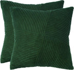 Corduroy Windmill-Inspired Cushion Covers - Twin-Pack - Forest Green - 45cm x 45cm