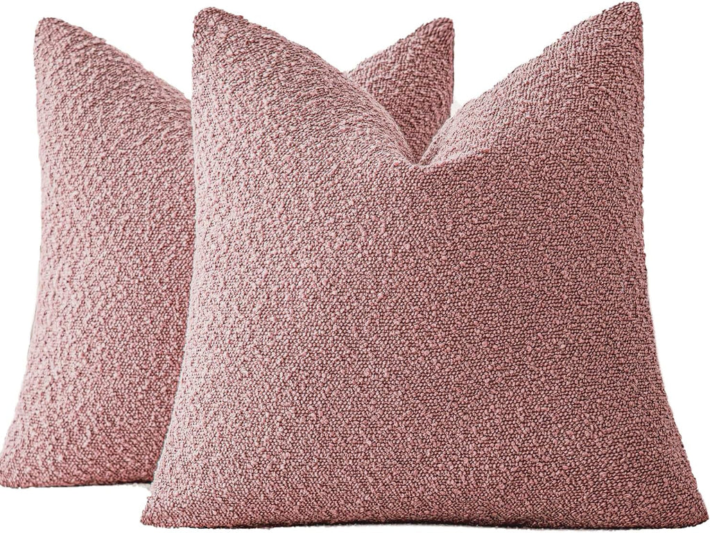 Boucle European Pillowcases - Pink - Twin Pack