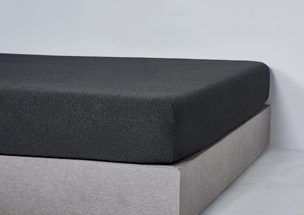 Jersey Cotton Fitted Sheet - Black Marble