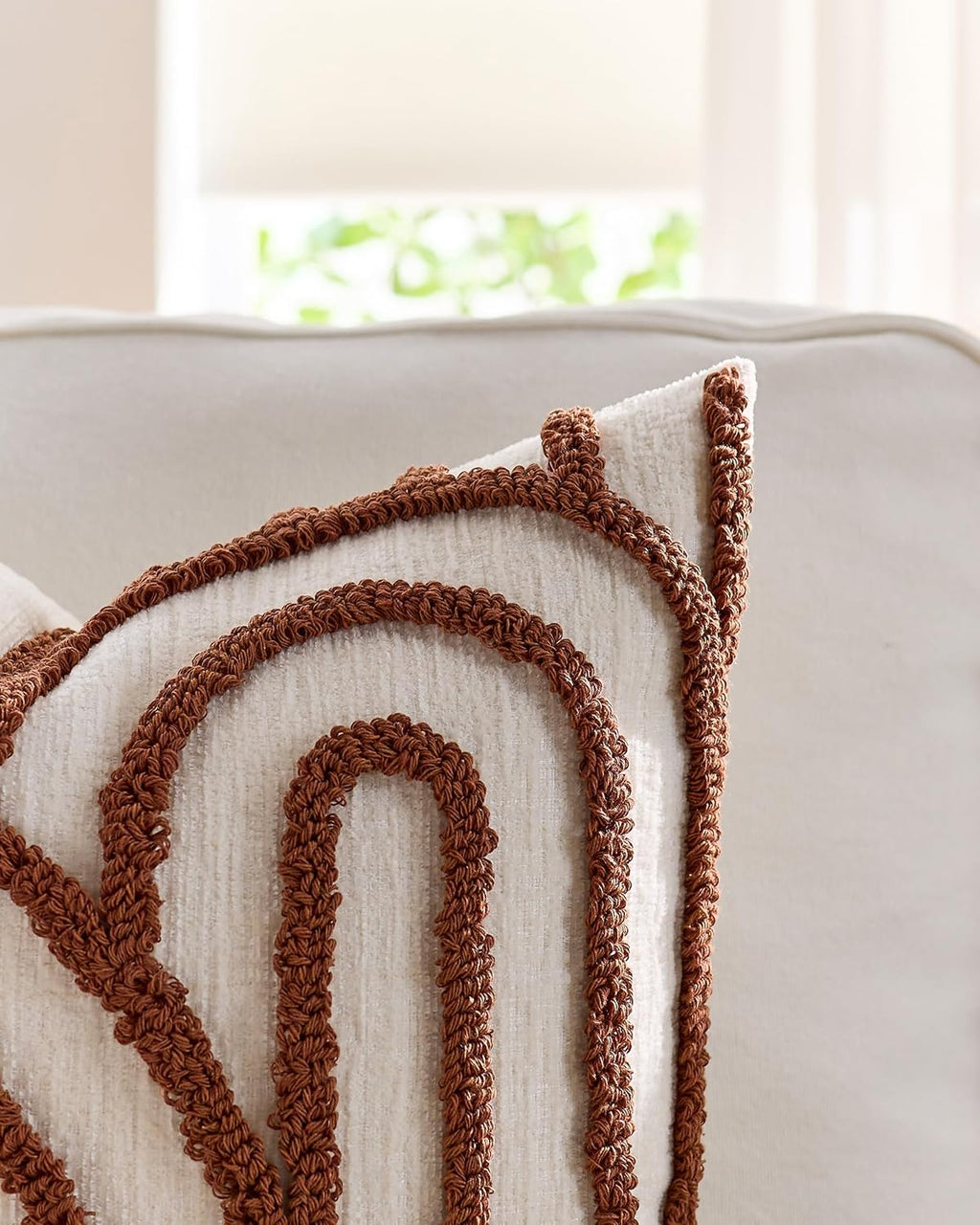 Tufted Arch Cushion Covers - Twin-Pack - Terracotta, 45cm x 45cm