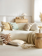 Tufted Leaf Cushion Covers - Twin-Pack - Brown, 45cm x 45cm