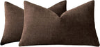 Chenille Haze-Textured Cushion Covers - Pack of 2 - Coffee, 30cm x 50cm