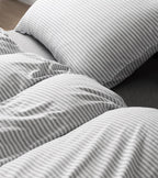 100% Jersey Cotton Standard Pillowcases - Twin-Pack - Grey Stripe