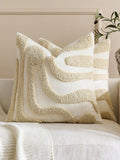 Tufted Wave Cushion Covers Set of 2, Beige, 45 x 45 cm