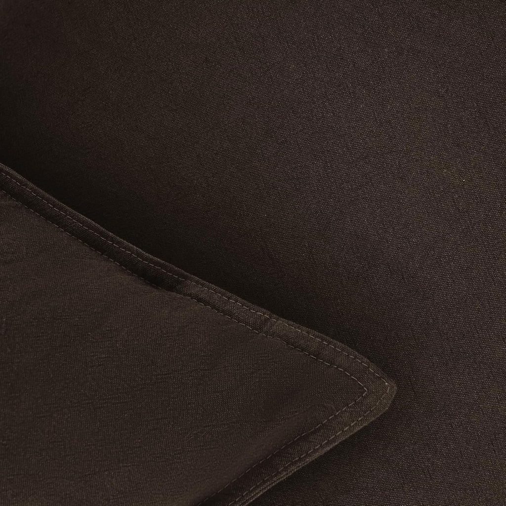 Linen & Cotton Blend Cushion Covers - Twin-Pack - Dark Brown