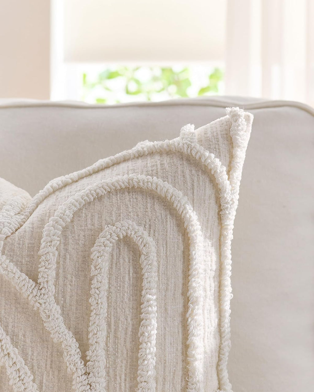 Tufted Arch Cushion Covers - Twin-Pack - Snow, 45cm x 45cm