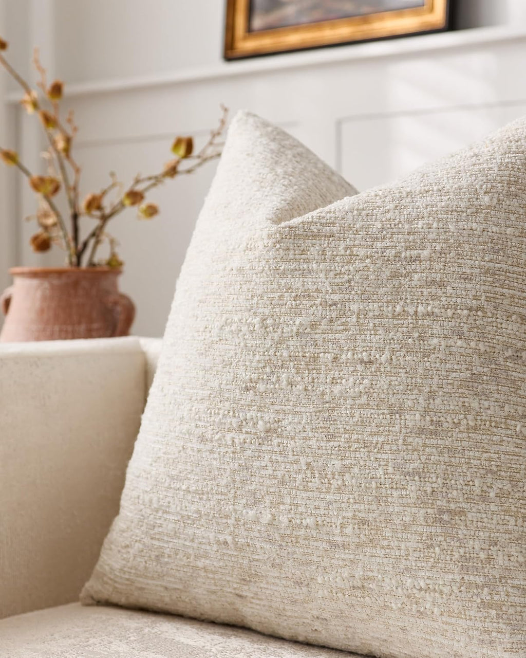 Speckled Bouclé Cushion Covers - Twin-Pack - Oatmeal, 45cm x 45cm