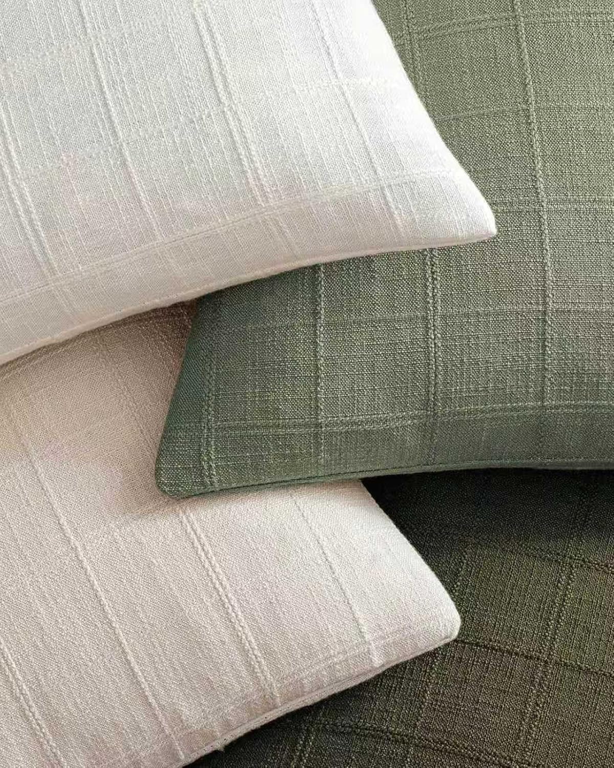 Linen-Look Cushion Covers - Pack of 4 - Green Neutrals, 30cm x 50cm