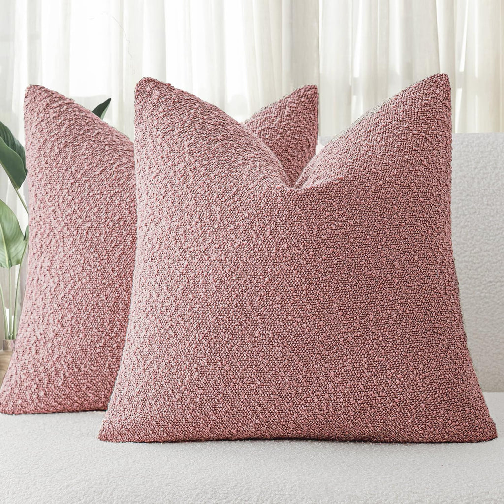Boucle European Pillowcases - Pink - Twin Pack
