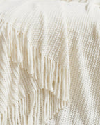 Chenille Knitted Throw - Snow, 130x170cm