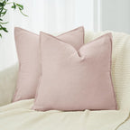 Linen & Cotton Blend Cushion Covers - Twin-Pack - Pink