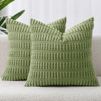 Boho Corduroy Cushion Covers - Twin-Pack - Sage - 45cm x 45cm