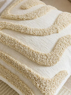 Tufted Wave Cushion Covers Set of 2, Beige, 45 x 45 cm