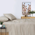 Vintage Washed Cotton Sheet Set with Matching Pillowcases - Natural