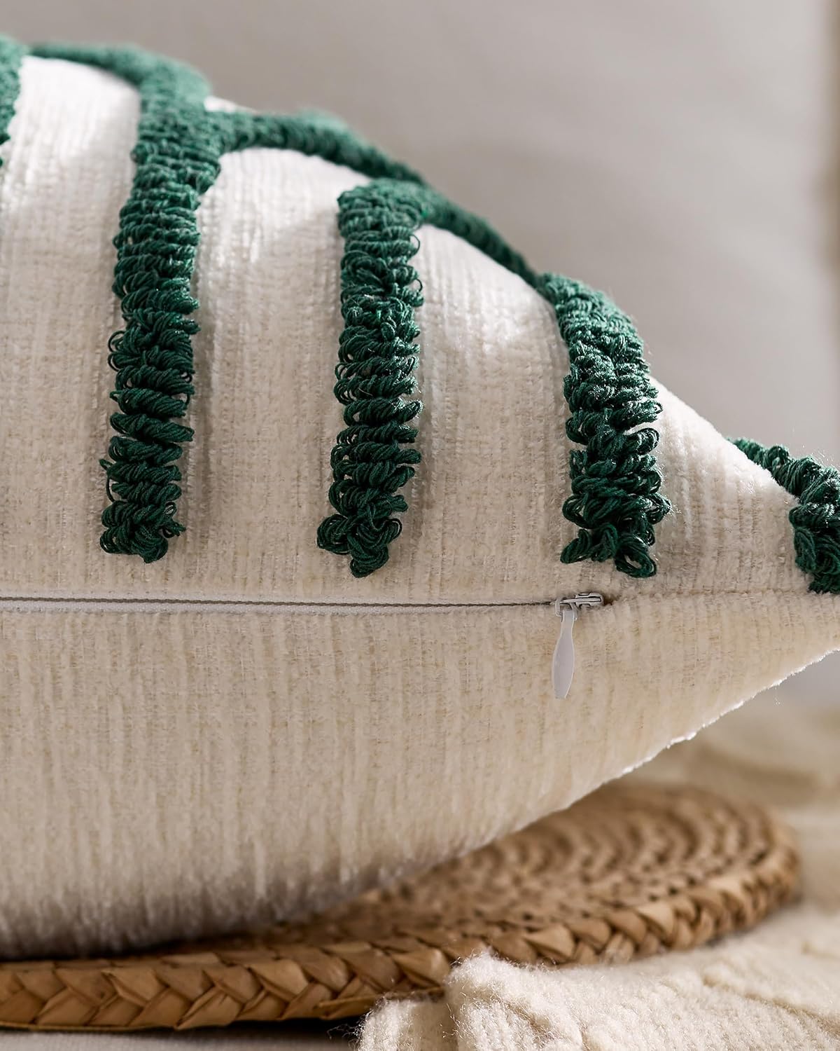 Tufted Arch Cushion Covers - Twin-Pack - Forest Green, 45cm x 45cm