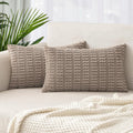 Boho Corduroy Cushion Covers - Twin-Pack - Taupe - 30cm x 50cm
