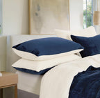 Teddy Sherpa Standard Pillowcases - Twin-Pack - Navy Blue - 48cm x 73cm