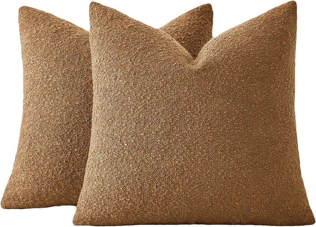 Boucle Cushion Covers - Twin-Pack - Caramel - 45x45cm