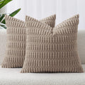 Boho Corduroy Cushion Covers - Twin-Pack - Taupe - 45cm x 45cm