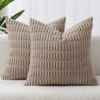Boho Corduroy Cushion Covers - Twin-Pack - Taupe - 45cm x 45cm
