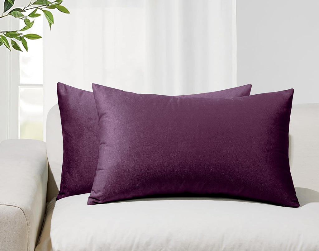 Velvet Cushion Covers - Twin-Pack - Plum