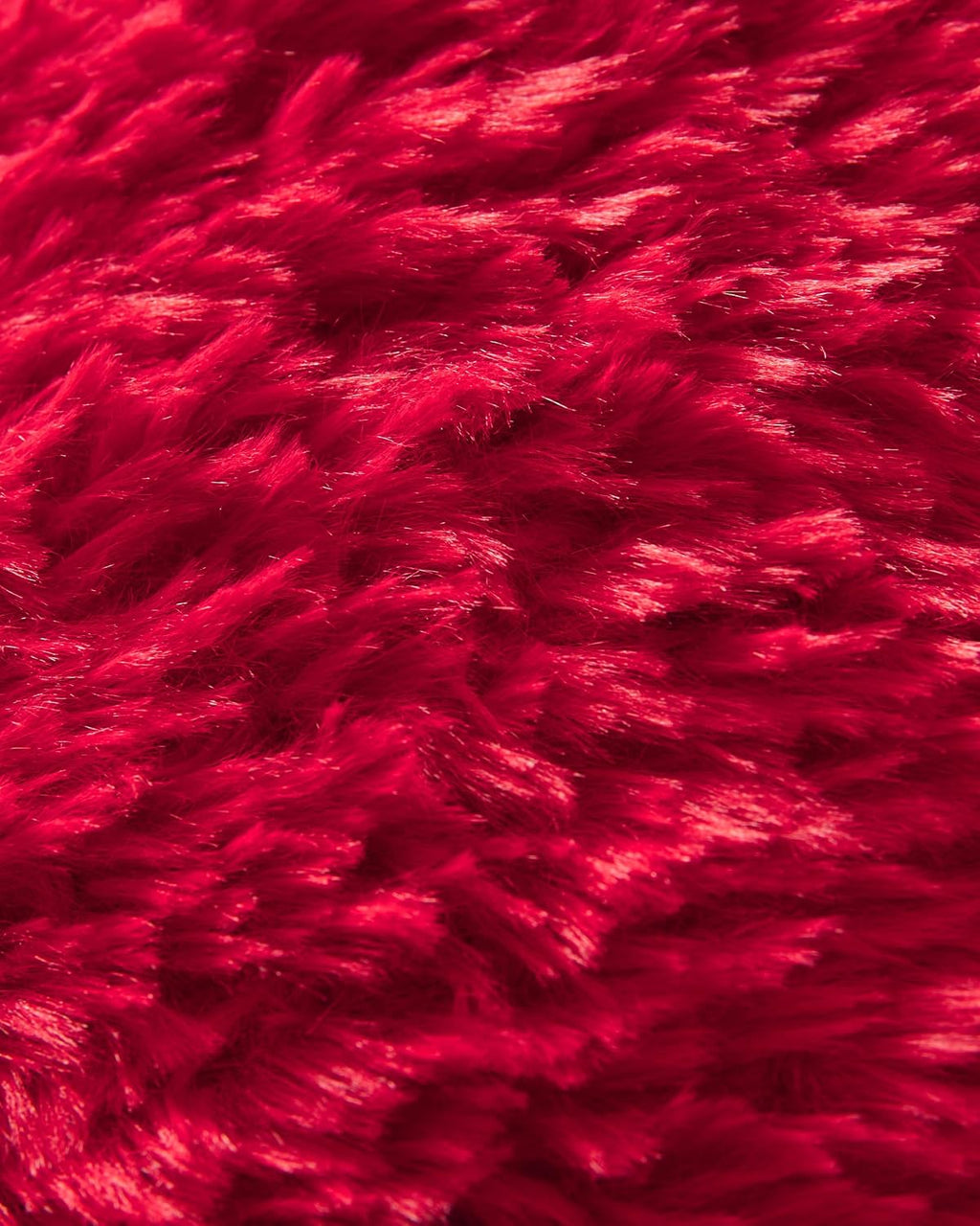 Faux Fur Love Heart Cushion - Red, 40x35cm